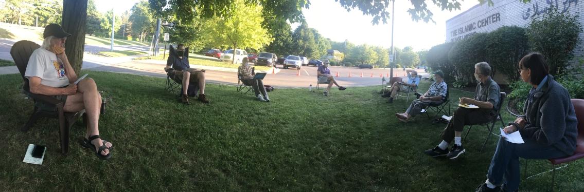 Pandemic era PEC meeting - outdoors, with social distancing